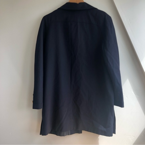 VTG Valentino Miss V Long Blazer 8 42 Navy Gold Button Lined jacket - Picture 8 of 15